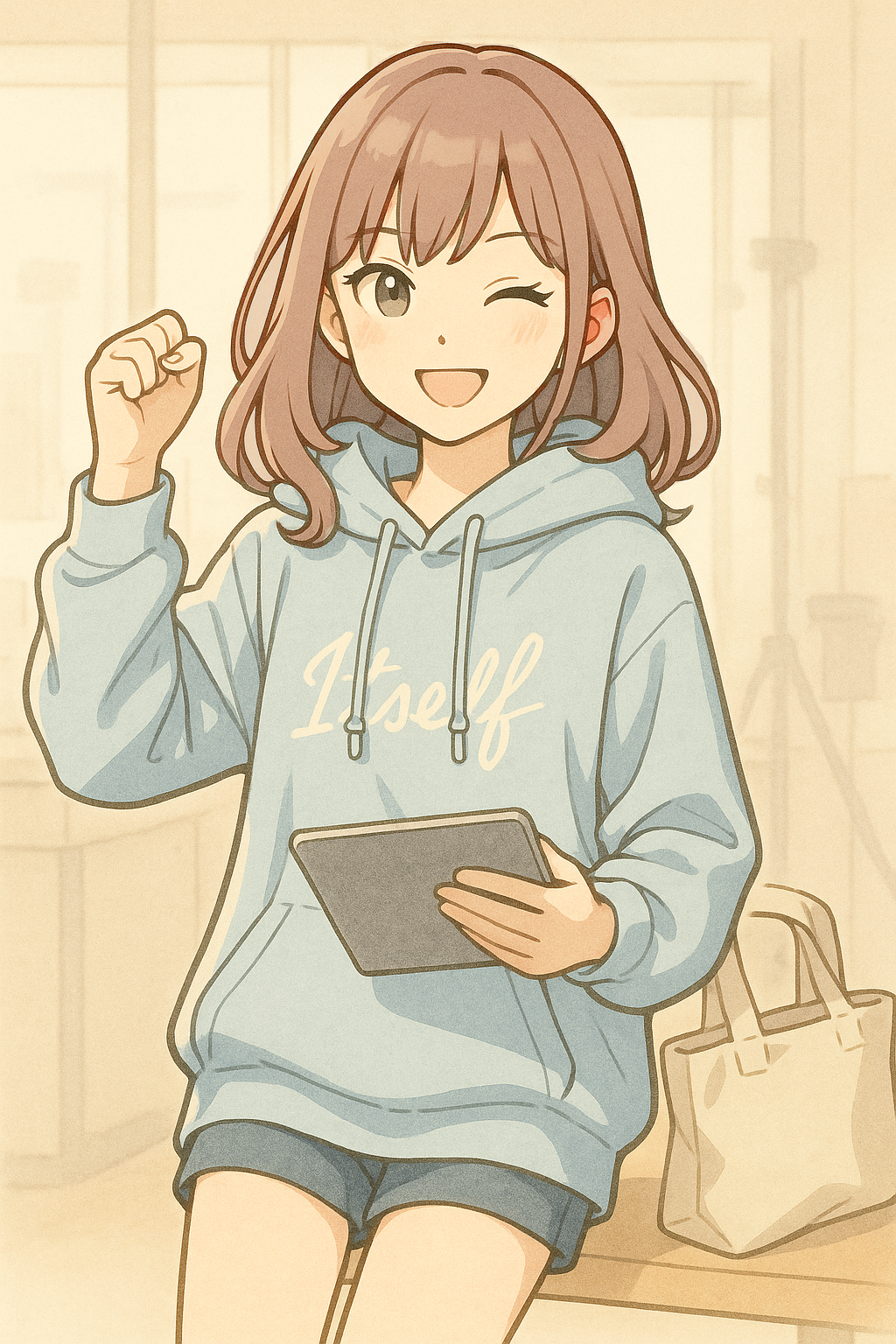 カジュアルな笑顔の女性